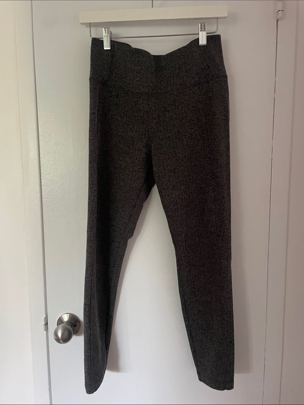 Athleta Dark Gray Herringbone Delancey High-Waisted Leggings